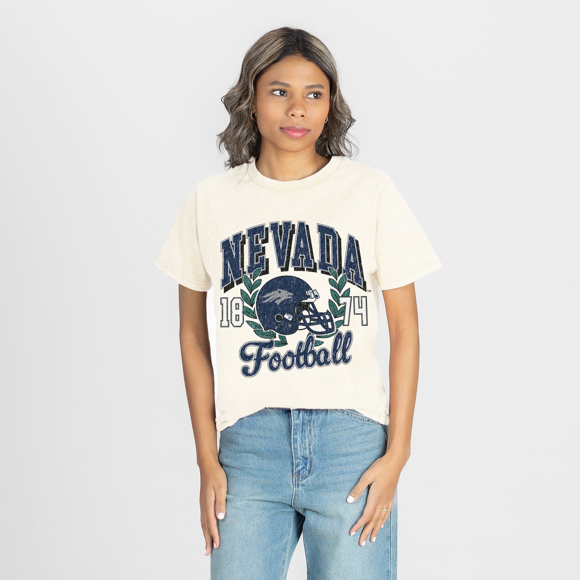Women's Gameday Couture Natural Nevada Wolf Pack Raised on Victory T-Shirt