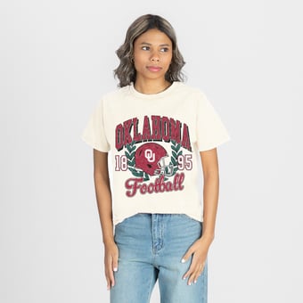 Women's Gameday Couture Natural Oklahoma Sooners Raised on Victory T-Shirt
