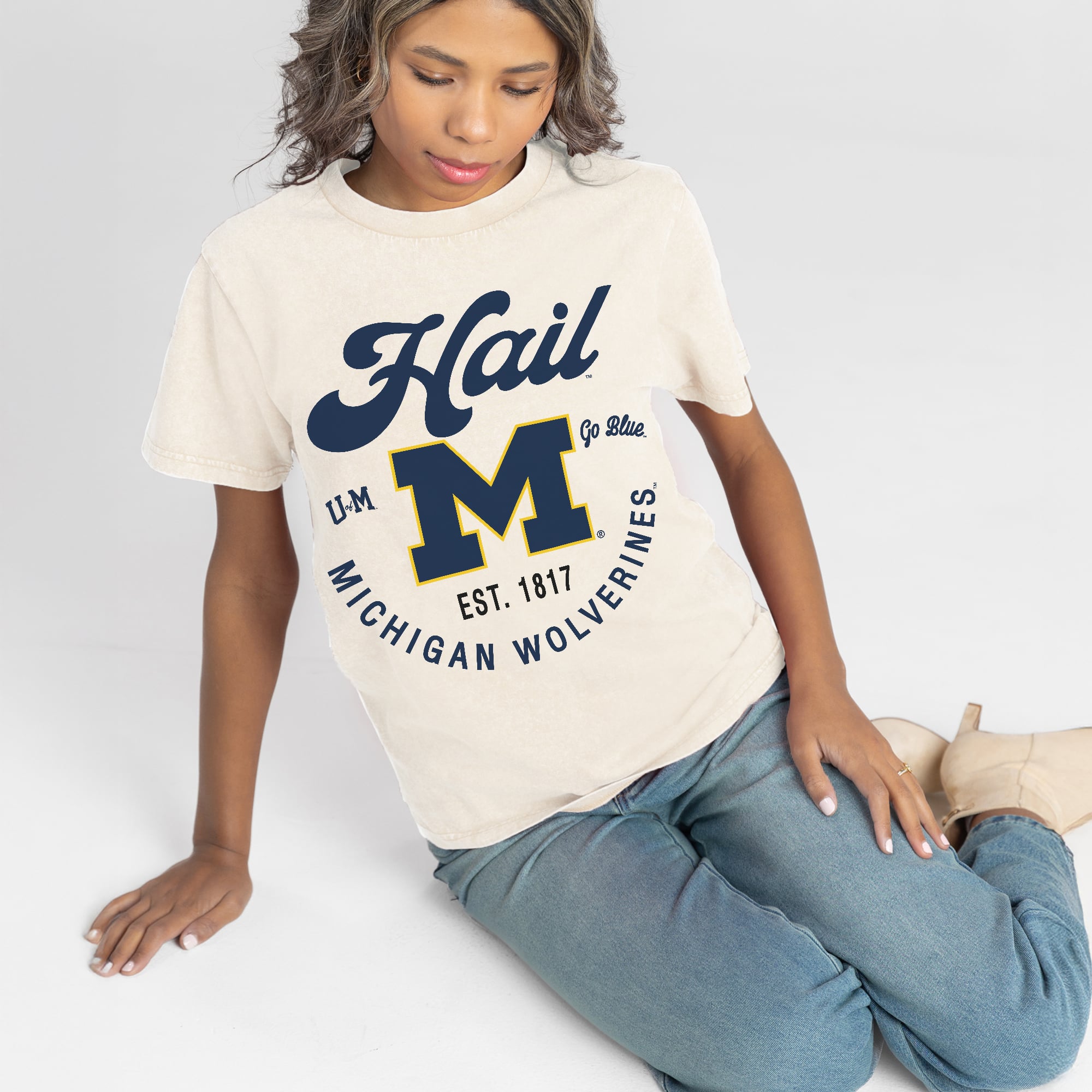 Women's Gameday Couture Natural Michigan Wolverines You Know Our Name T-Shirt