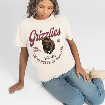 Women's Gameday Couture Natural Montana Grizzlies You Know Our Name T-Shirt