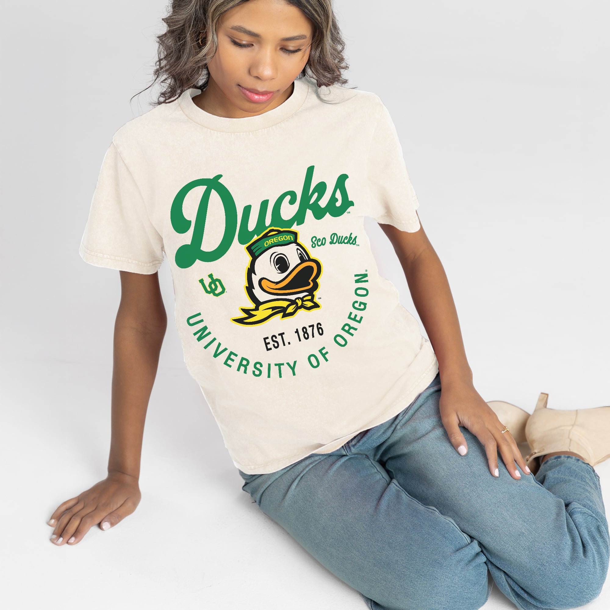 Women's Gameday Couture Natural Oregon Ducks You Know Our Name T-Shirt