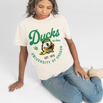 Women's Gameday Couture Natural Oregon Ducks You Know Our Name T-Shirt