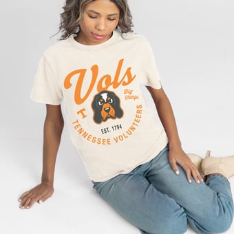 Women's Gameday Couture Natural Tennessee Volunteers You Know Our Name T-Shirt