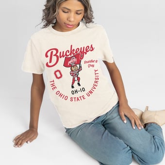 Women's Gameday Couture Natural Ohio State Buckeyes You Know Our Name T-Shirt