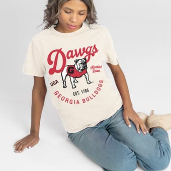 Women's Gameday Couture Natural Georgia Bulldogs You Know Our Name T-Shirt
