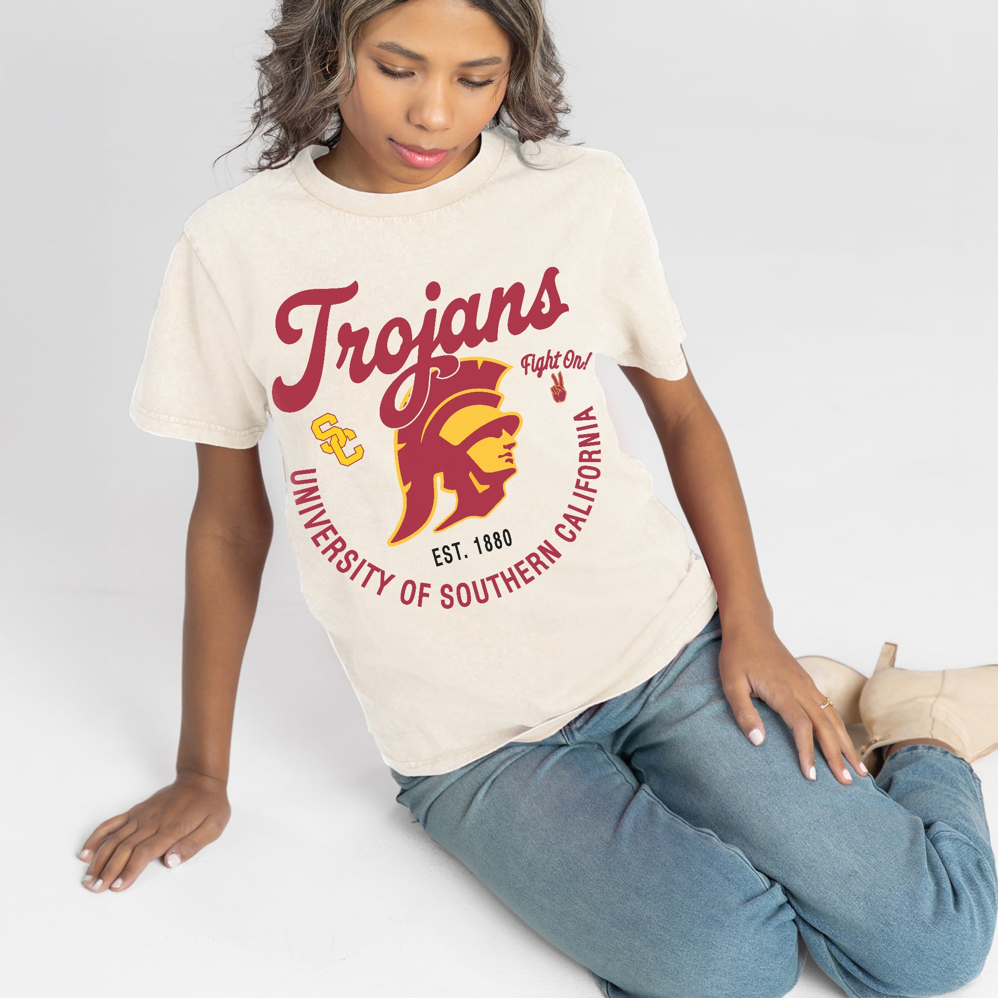 Women's Gameday Couture Natural USC Trojans You Know Our Name T-Shirt