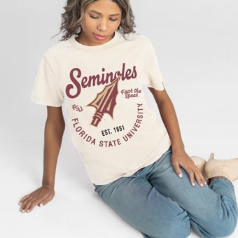 Women's Gameday Couture Natural Florida State Seminoles You Know Our Name T-Shirt