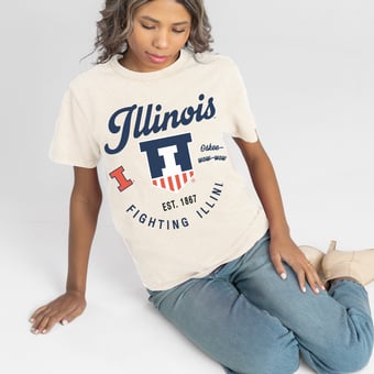 Women's Gameday Couture Natural Illinois Fighting Illini You Know Our Name T-Shirt