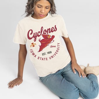 Women's Gameday Couture Natural Iowa State Cyclones You Know Our Name T-Shirt
