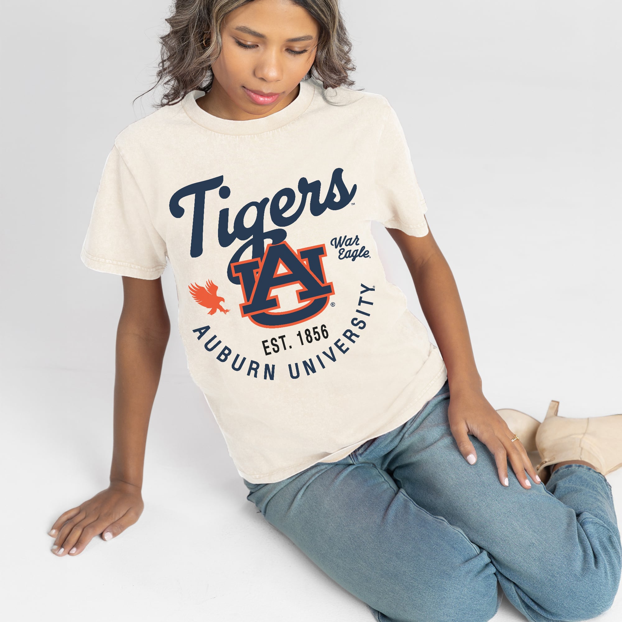 Women's Gameday Couture Natural Auburn Tigers You Know Our Name T-Shirt