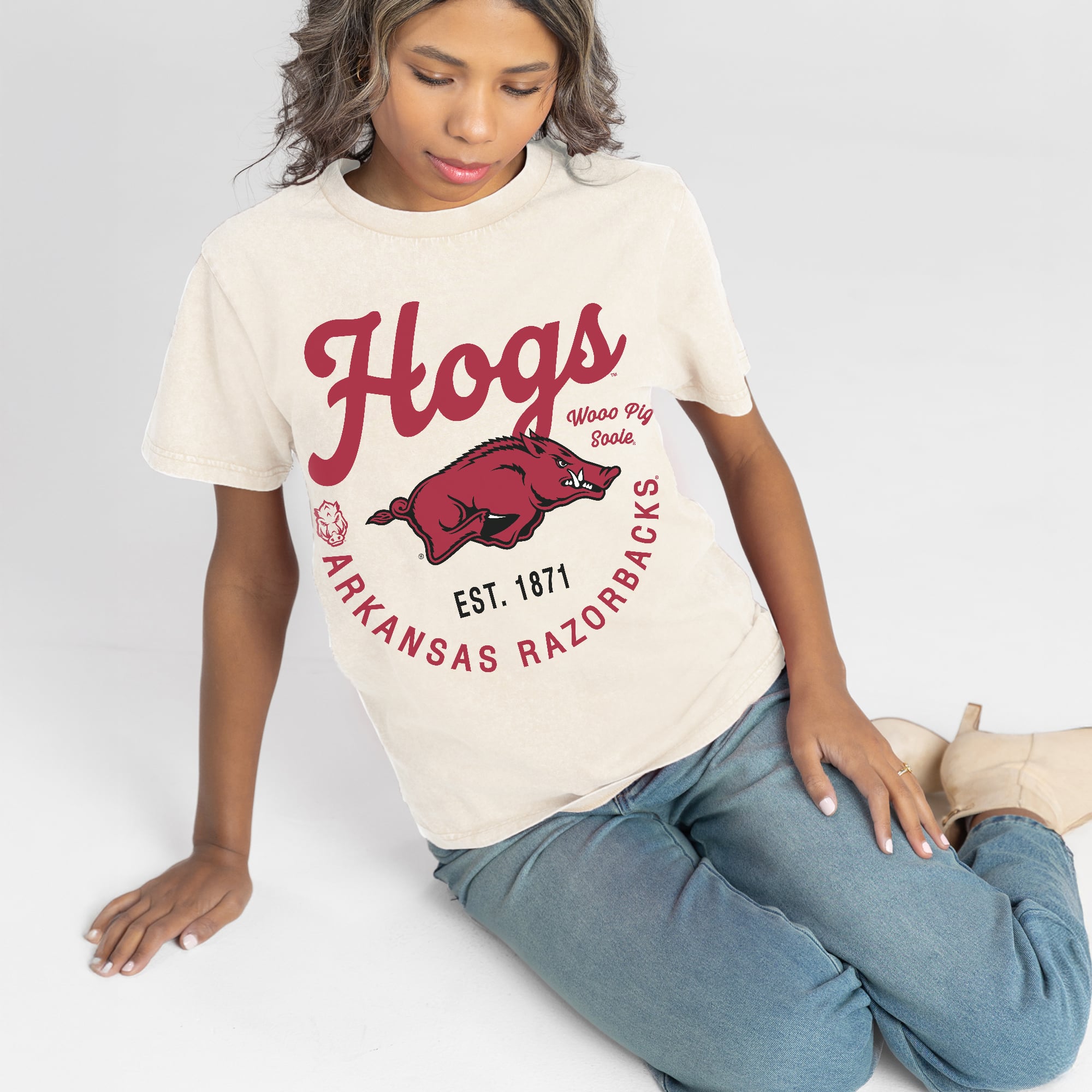 Women's Gameday Couture Natural Arkansas Razorbacks You Know Our Name T-Shirt