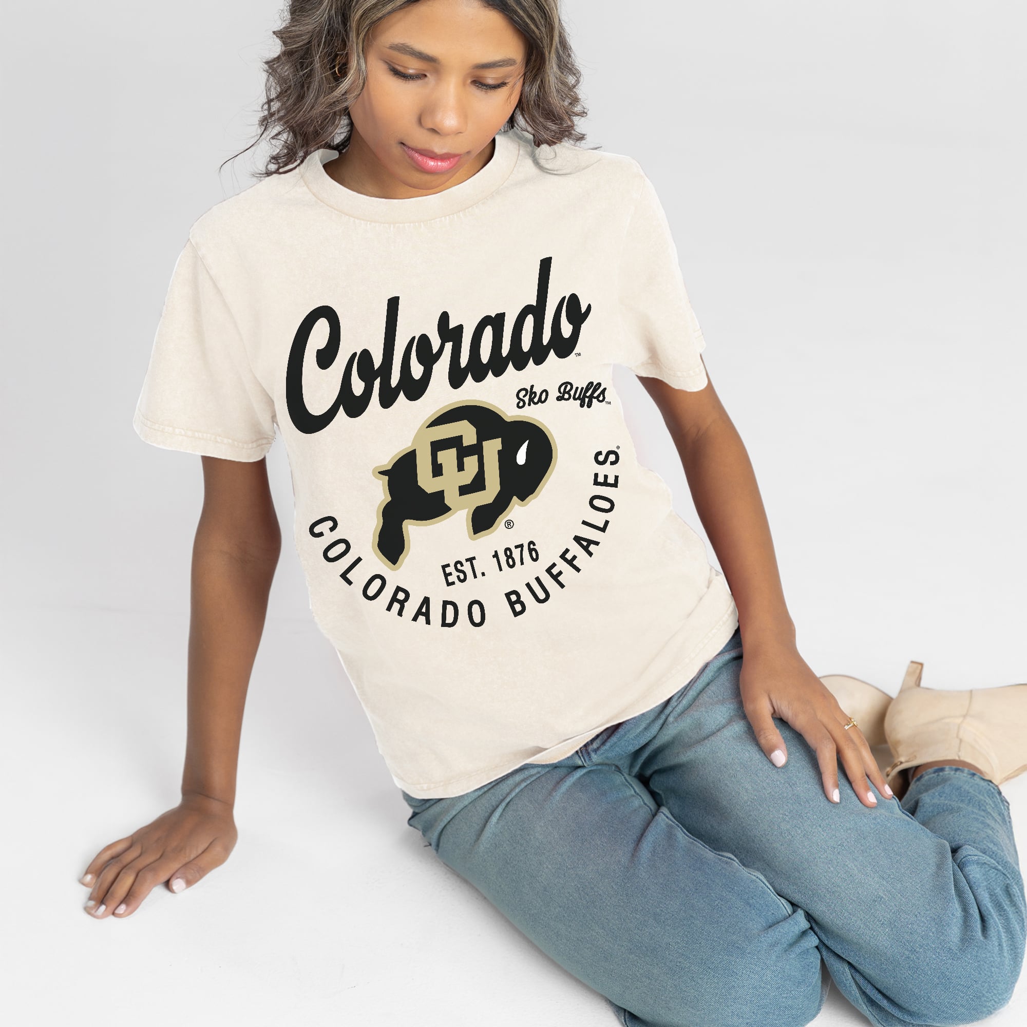 Women's Gameday Couture Natural Colorado Buffaloes You Know Our Name T-Shirt