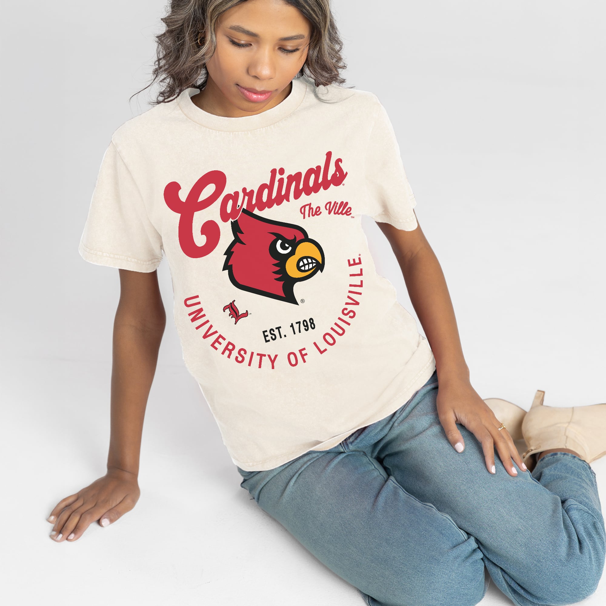 Women's Gameday Couture Natural Louisville Cardinals You Know Our Name T-Shirt