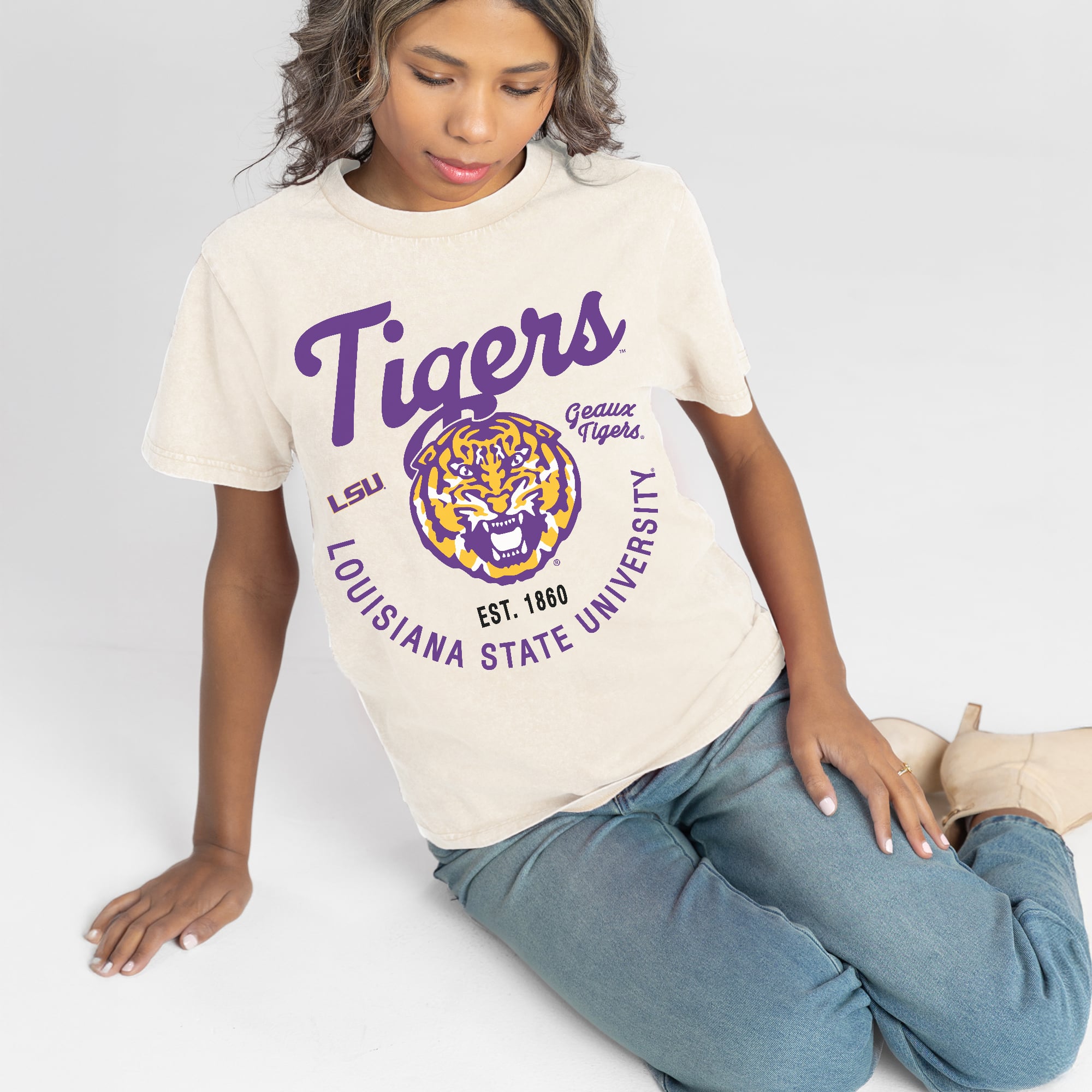 Women's Gameday Couture Natural LSU Tigers You Know Our Name T-Shirt