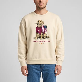 Unisex Uscape Apparel Cream Virginia Tech Hokies Americana Good Boy Ribbed Premium Sweatshirt