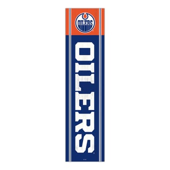 "Edmonton Oilers 48"" Team Name with Logo Leaner"