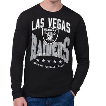 Men's Starter Black Las Vegas Raiders Center Squeeze Long Sleeve T-Shirt