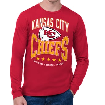 Men's Starter Red Kansas City Chiefs Center Squeeze Long Sleeve T-Shirt