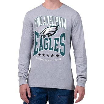 Men's Starter Gray Philadelphia Eagles Center Squeeze Long Sleeve T-Shirt