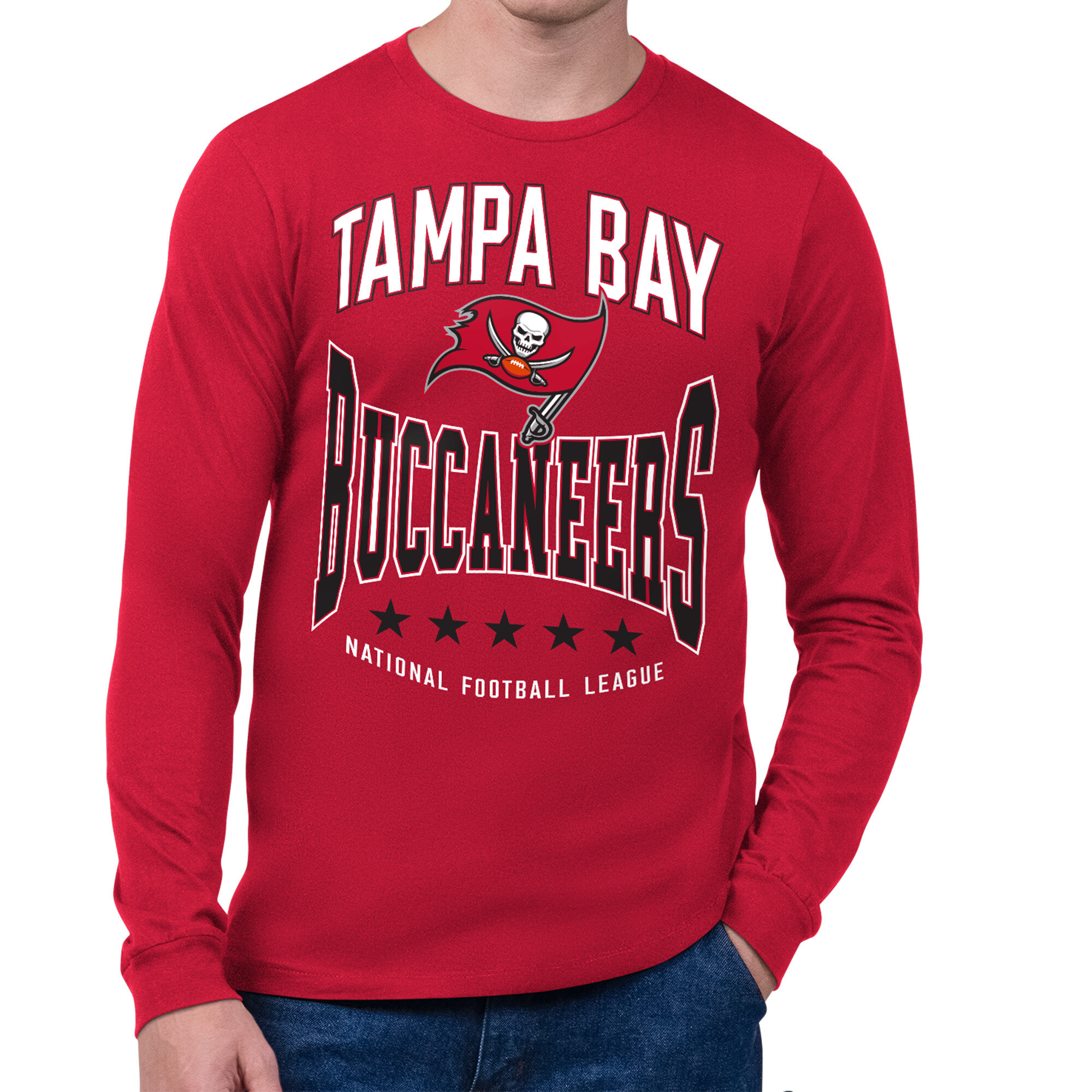 Men's Starter Red Tampa Bay Buccaneers Center Squeeze Long Sleeve T-Shirt