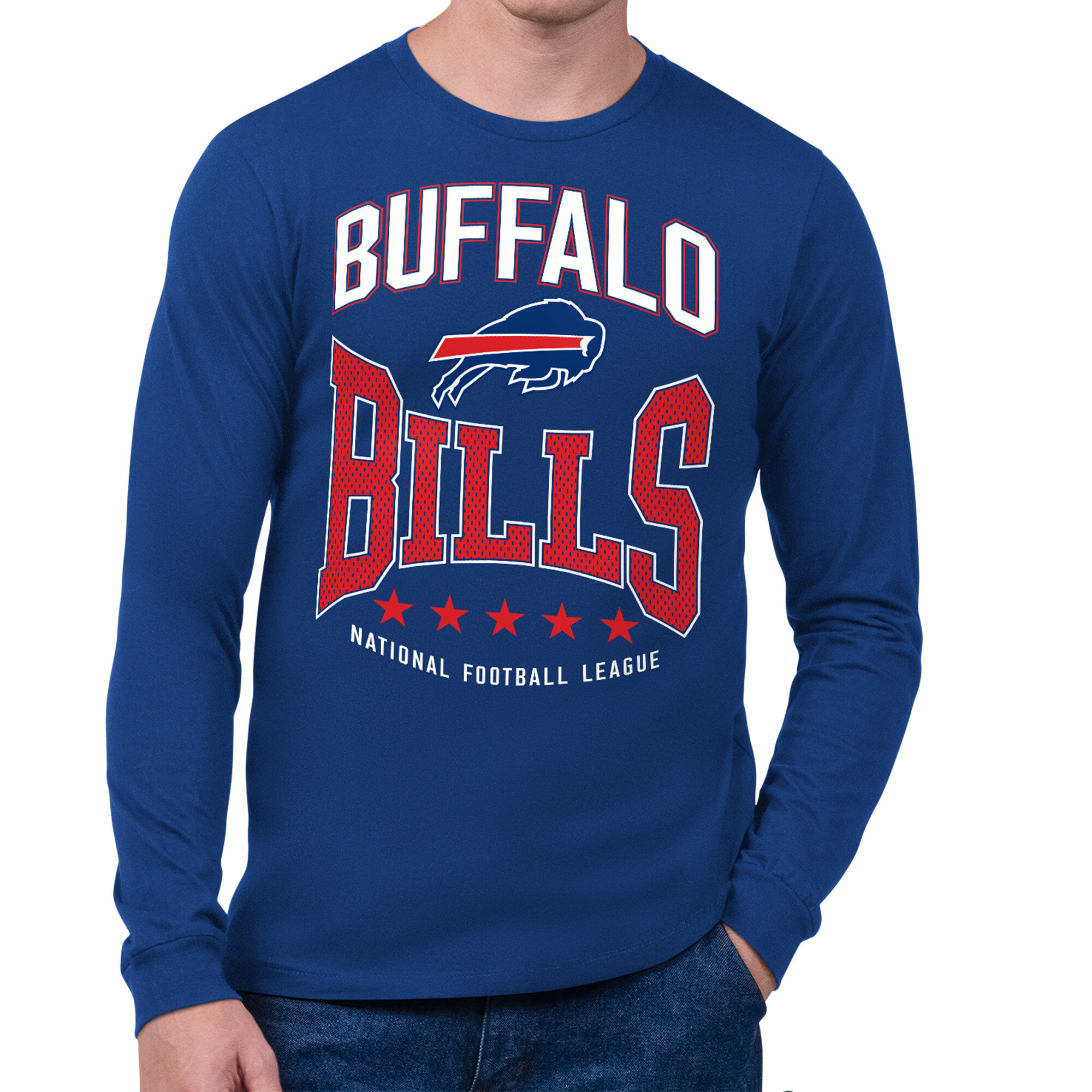 Men's Starter Royal Buffalo Bills Center Squeeze Long Sleeve T-Shirt