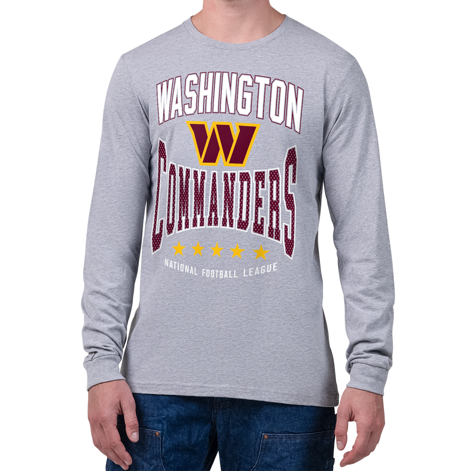 Men's Starter Gray Washington Commanders Center Squeeze Long Sleeve T-Shirt
