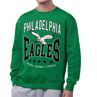 Men's Starter Kelly Green Philadelphia Eagles Center Squeeze Tri-Blend Sweatshirt