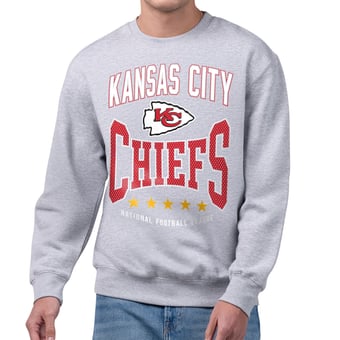 Men's Starter Gray Kansas City Chiefs Center Squeeze Tri-Blend Sweatshirt