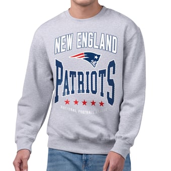 Men's Starter Gray New England Patriots Center Squeeze Tri-Blend Sweatshirt