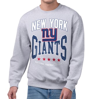 Men's Starter Gray New York Giants Center Squeeze Tri-Blend Sweatshirt