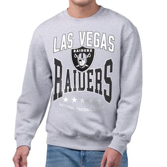 Men's Starter Gray Las Vegas Raiders Center Squeeze Tri-Blend Sweatshirt
