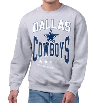 Men's Starter Gray Dallas Cowboys Center Squeeze Tri-Blend Sweatshirt