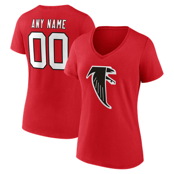 Women's Atlanta Falcons Team Authentic Classic Personalized Name & Number V-Neck T-Shirt