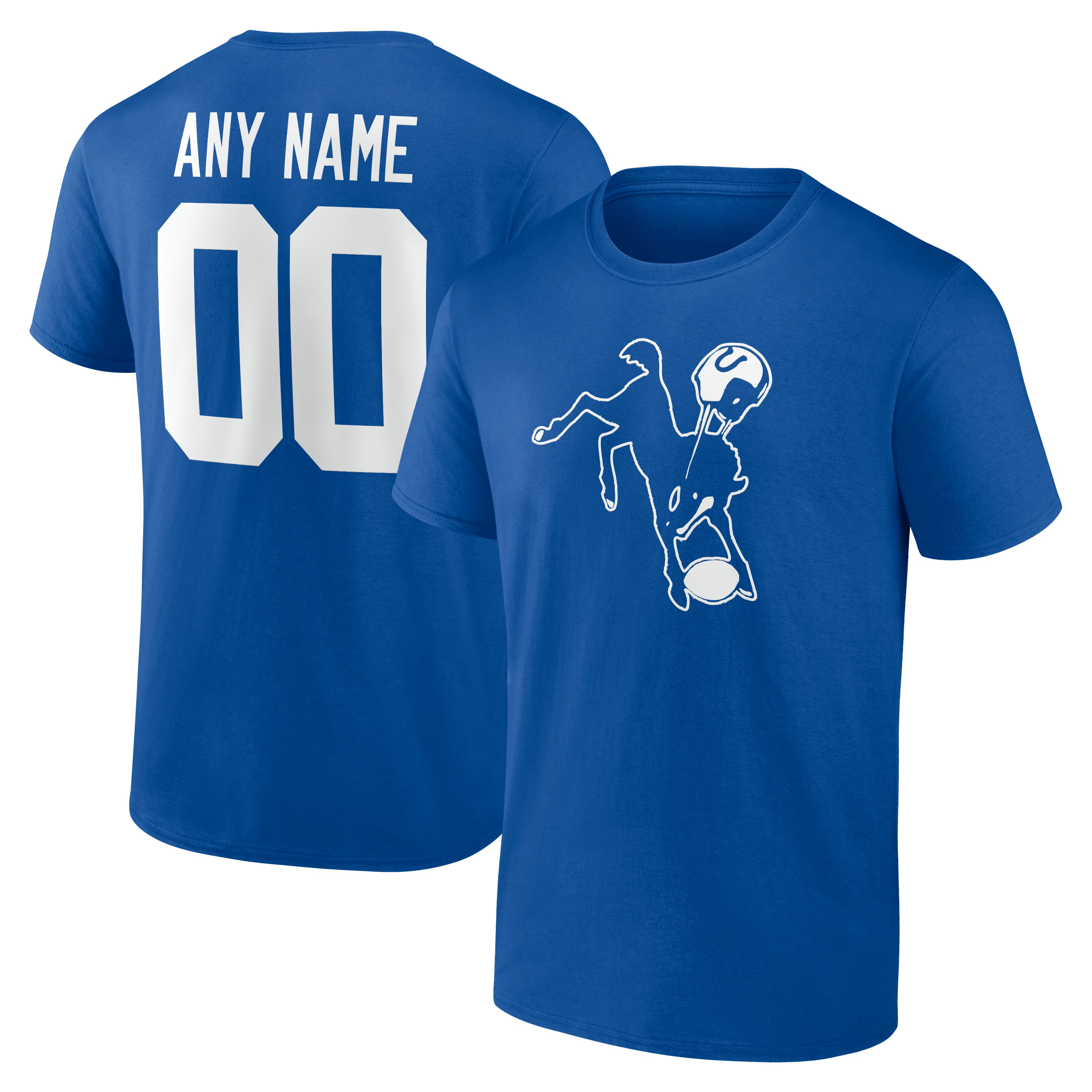 Men's Royal Indianapolis Colts  Team Authentic Classic Personalized Name & Number T-Shirt