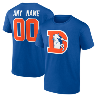 Men's Royal Denver Broncos Big & Tall Team Authentic Classic Personalized Name & Number T-Shirt