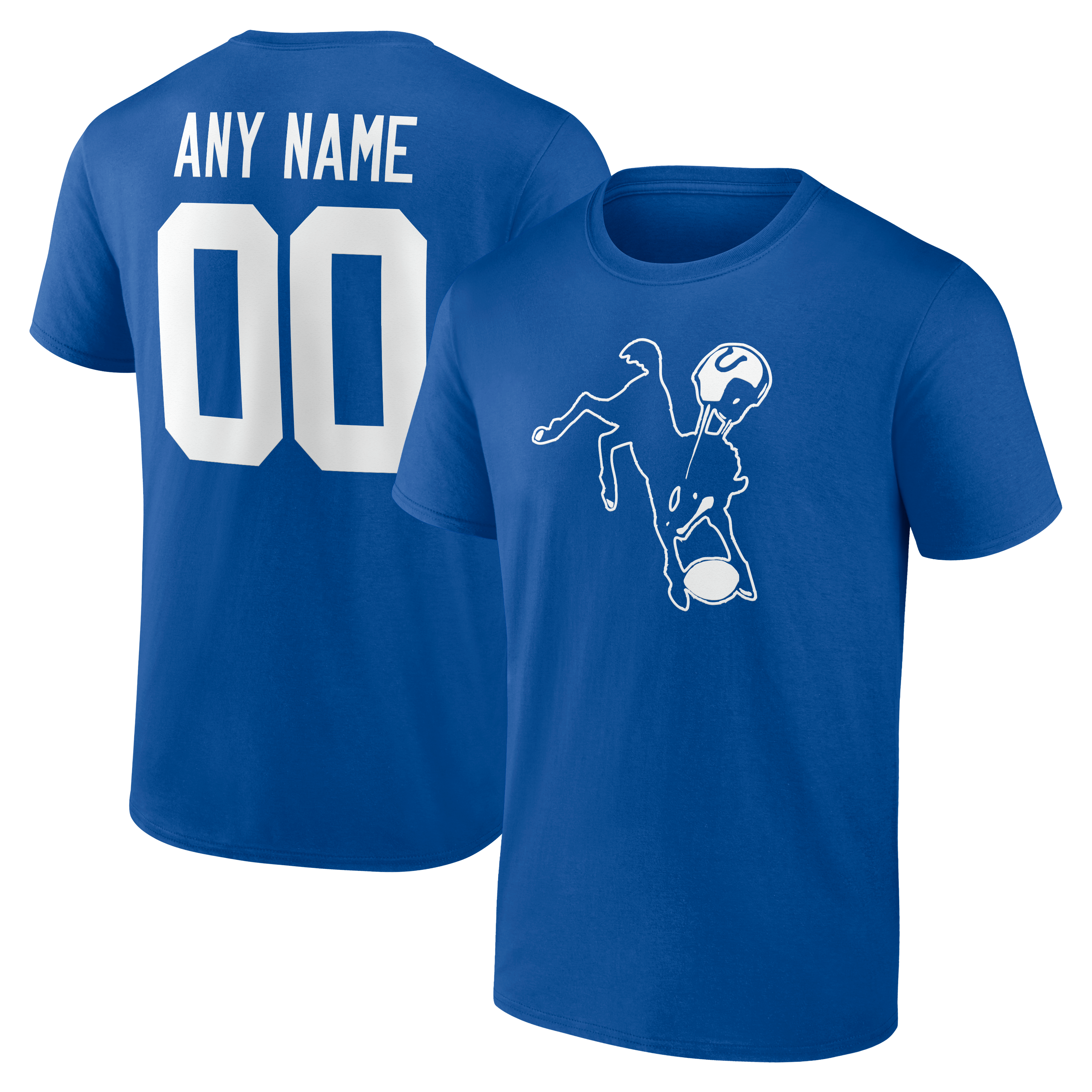 Men's Royal Indianapolis Colts Big & Tall Team Authentic Classic Personalized Name & Number T-Shirt