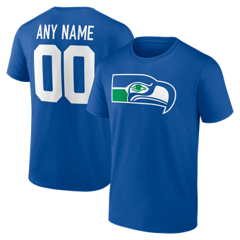 Men's Royal Seattle Seahawks Big & Tall Team Authentic Classic Personalized Name & Number T-Shirt