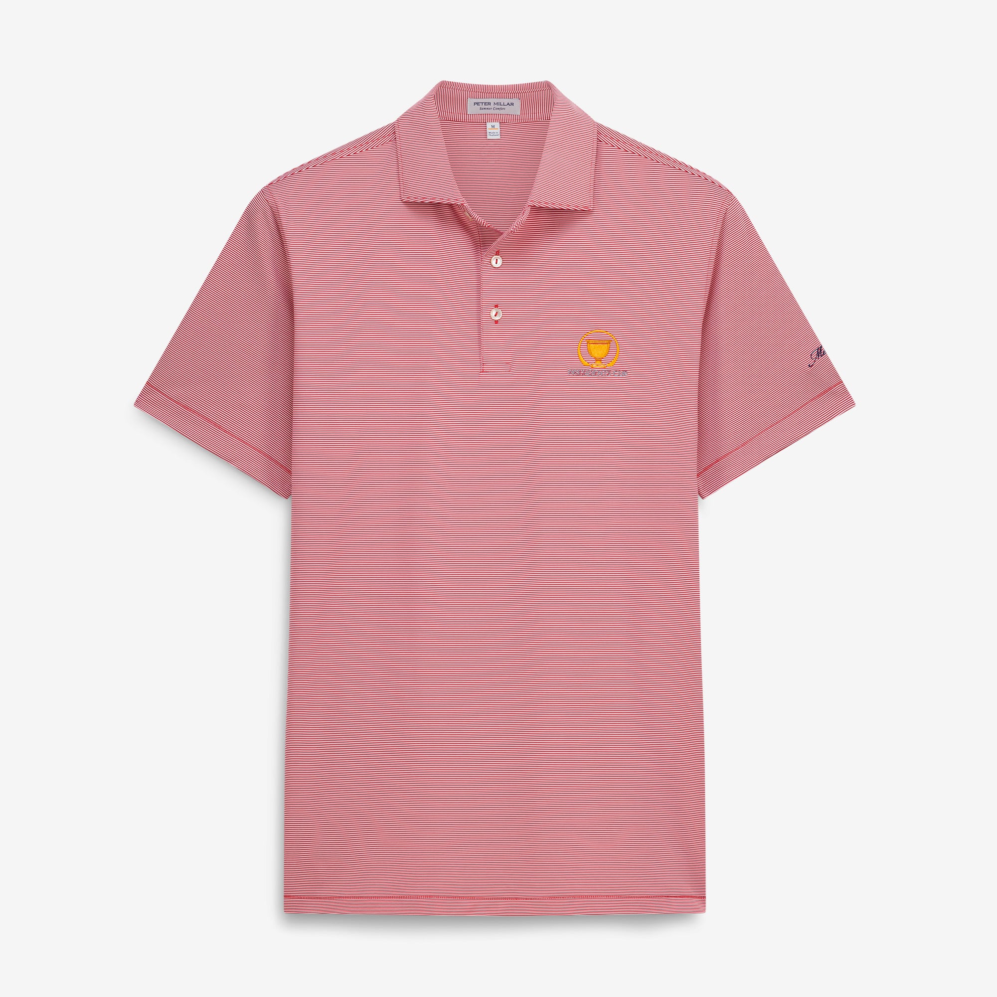Men's Peter Millar Red Presidents Cup Jubilee Performance Jersey Polo