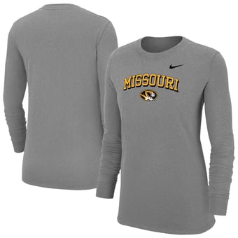 Women's Nike Heather Gray Missouri Tigers Core Long Sleeve T-Shirt