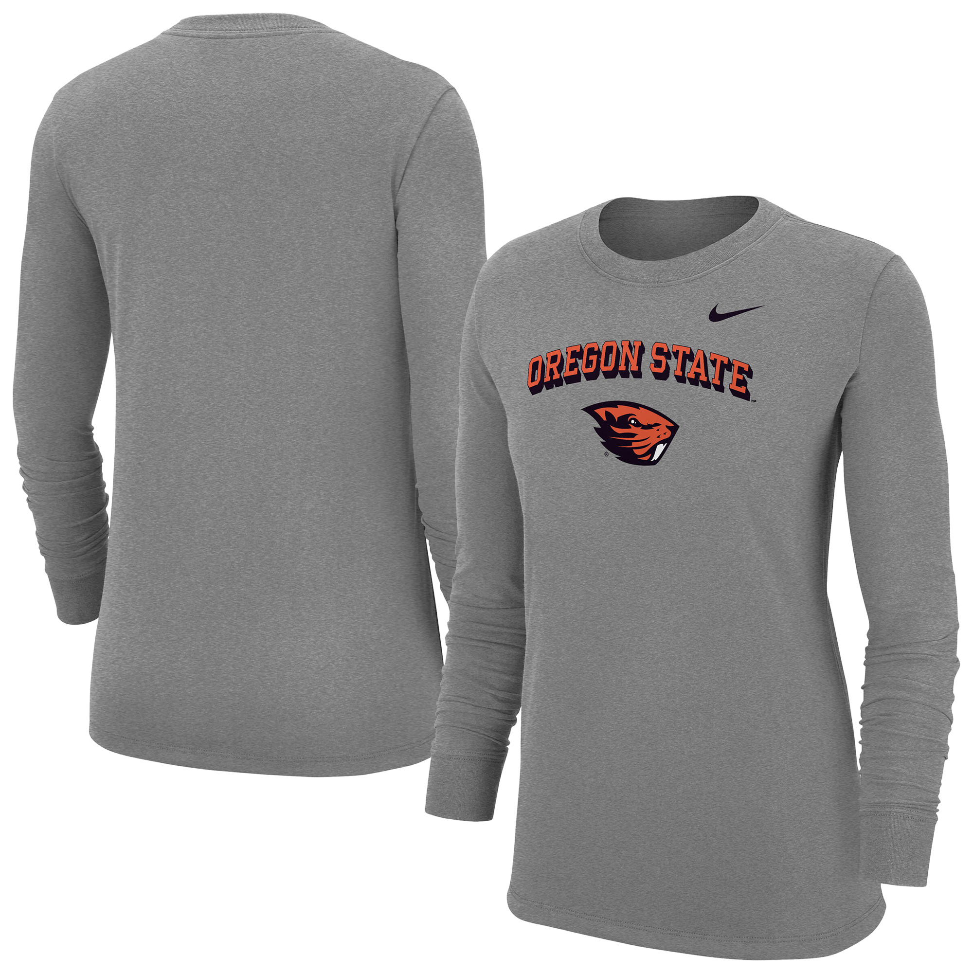 Women’s Nike Heather Gray Oregon State Beavers Core Long Sleeve T-Shirt Women’s Nike Heather Gray Oregon State Beavers Core Long Sleeve T-Shirt