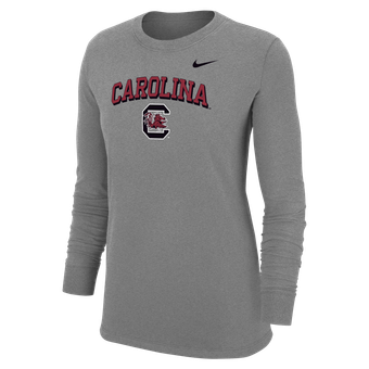 Women's Nike Heather Gray South Carolina Gamecocks Core Long Sleeve T-Shirt