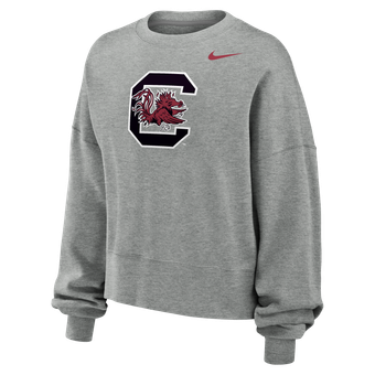 Women's Nike Heather Gray South Carolina Gamecocks Phoenix Fleece Pullover Sweatshirt