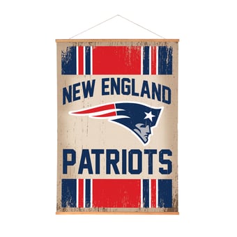 New England Patriots 36" x 54" Large Canvas Wall Art Tapestry with Wood Frame