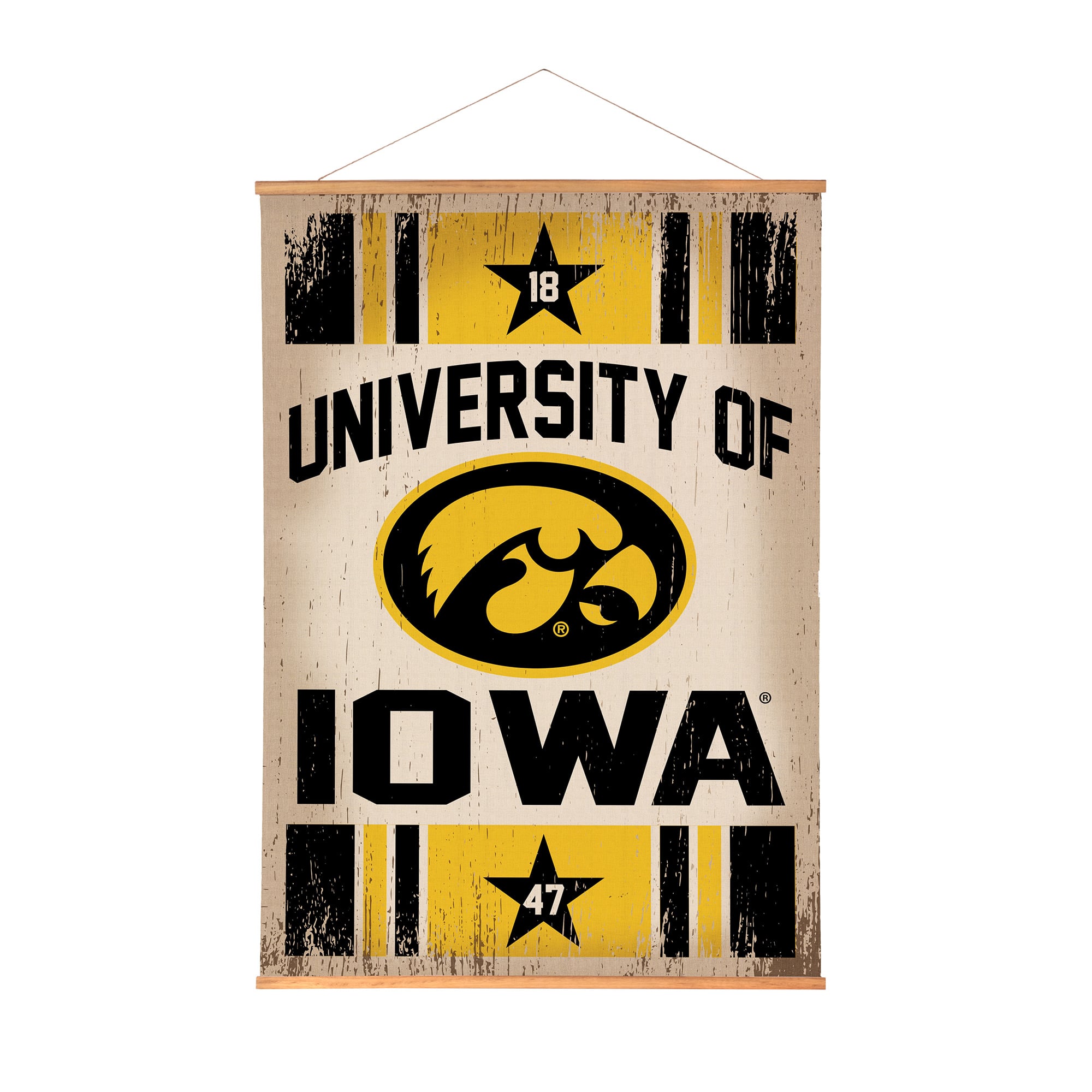 Iowa Hawkeyes 36" x 54" Large Canvas Wall Art Tapestry with Wood Frame