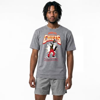 Men's Disney x Champion Gray Kansas City Chiefs Big Bad Wolf All-Star T-Shirt