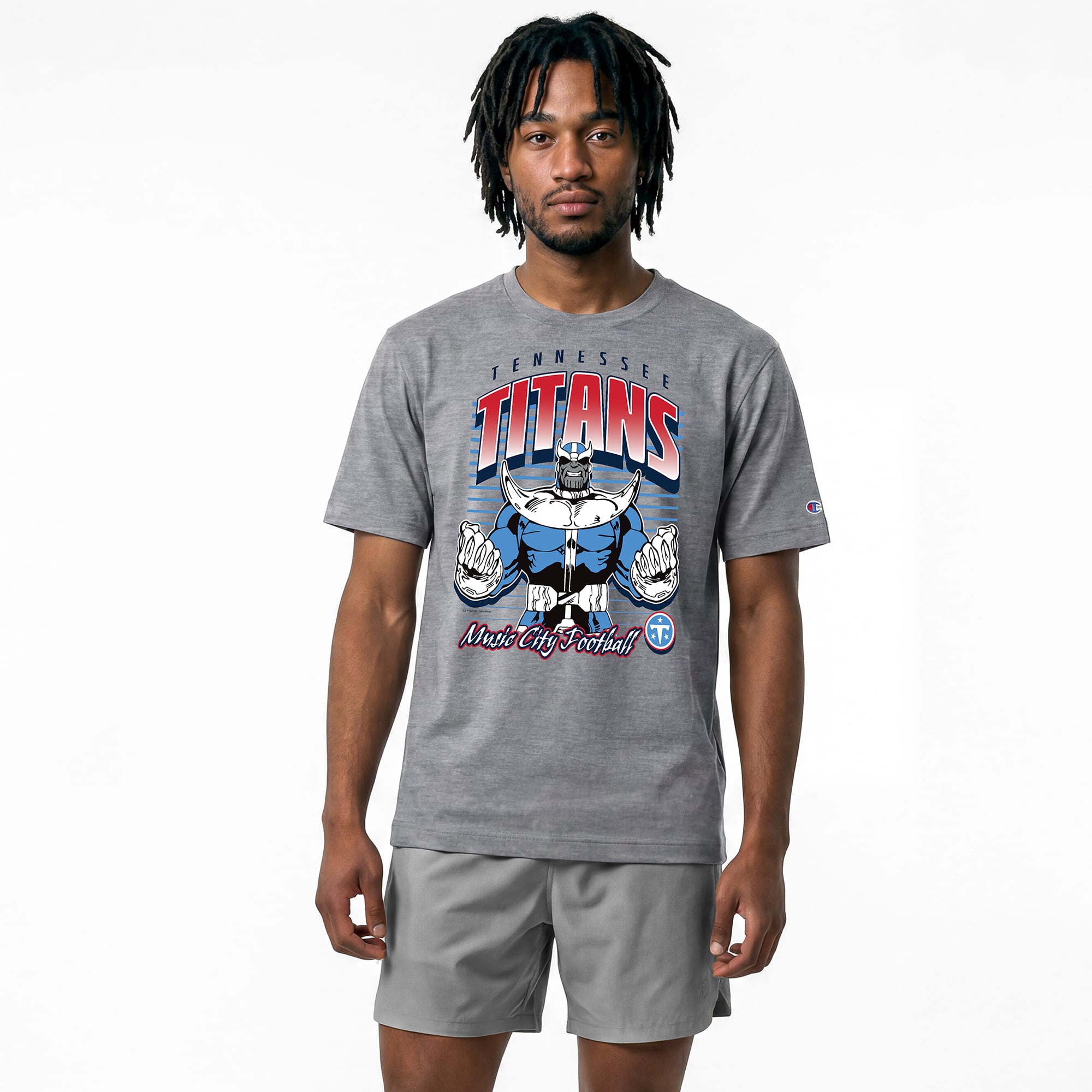 Men's Disney x Champion Gray Tennessee Titans Thanos All-Star T-Shirt