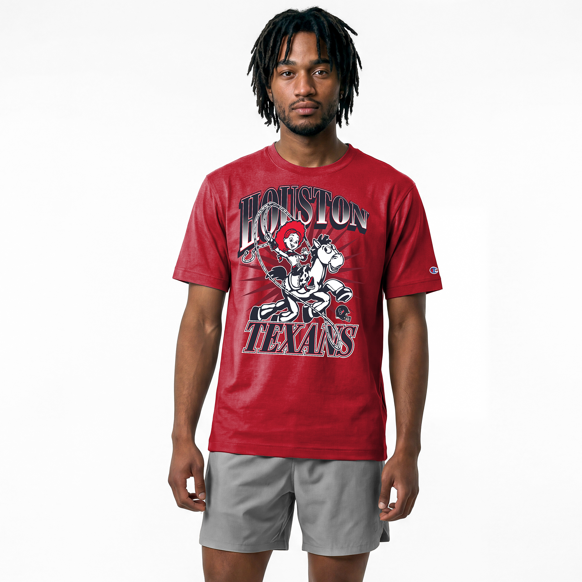 Men's Disney x Champion Red Houston Texans Jessie All-Star T-Shirt