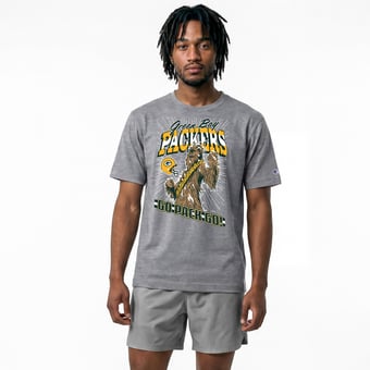 Men's Disney x Champion Gray Green Bay Packers Chewbacca All-Star T-Shirt