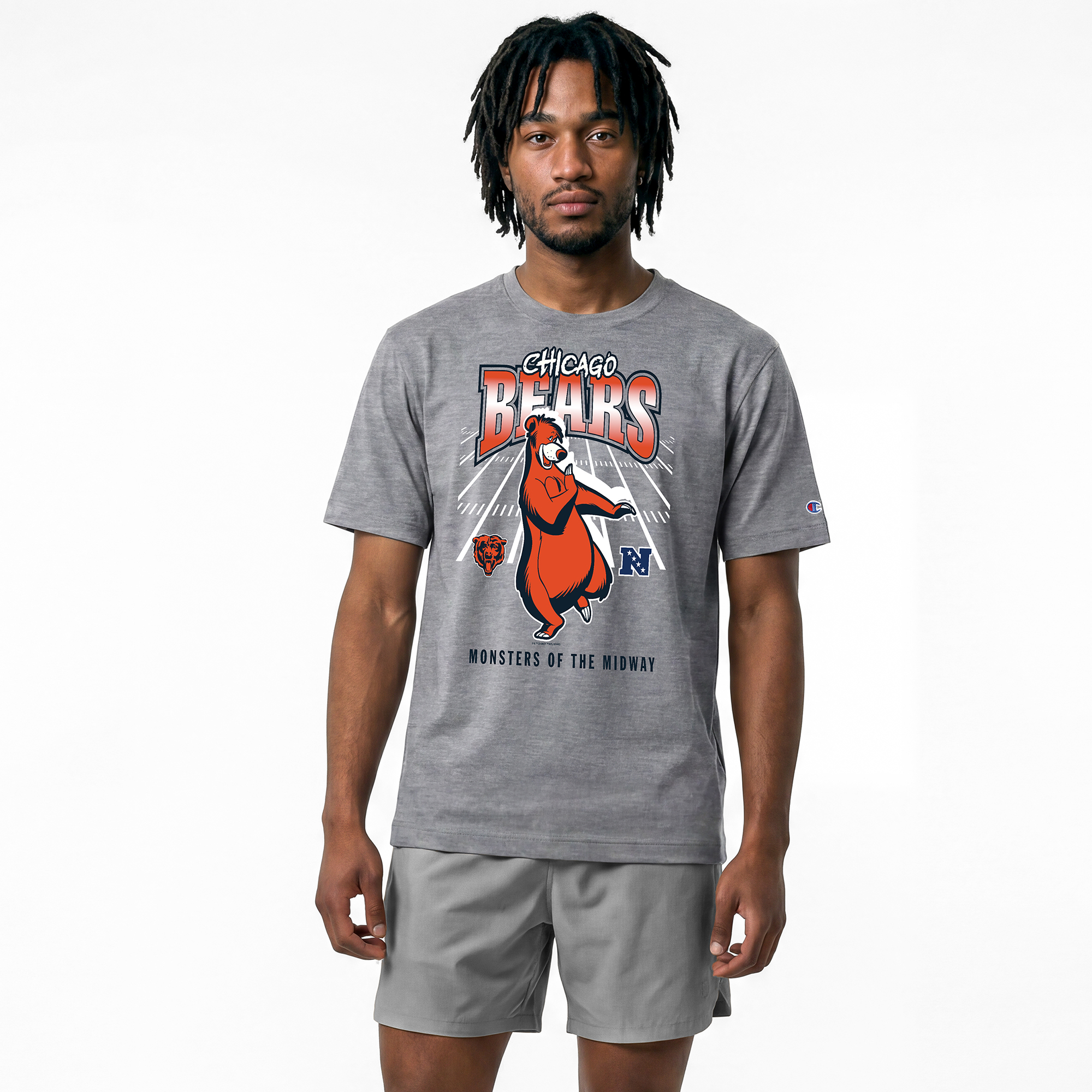 Men's Disney x Champion Gray Chicago Bears Baloo All-Star T-Shirt