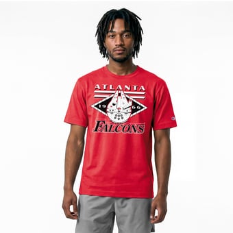 Men's Disney x Champion Red Atlanta Falcons Millennium Falcon All-Star T-Shirt